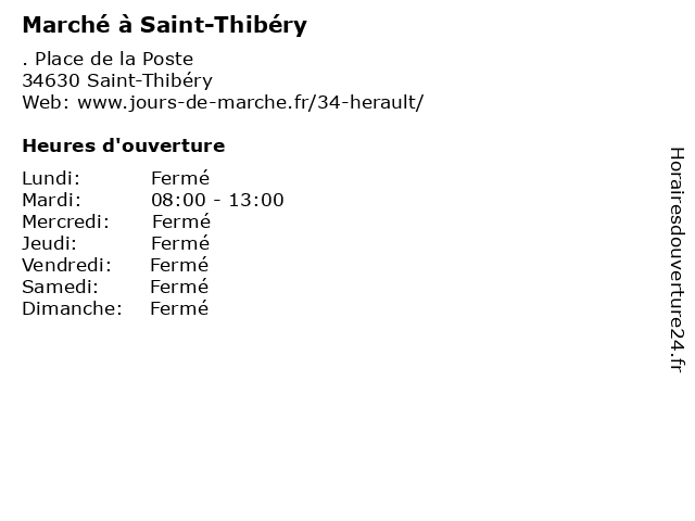 Marché à Saint-Thibéry à Saint-Thibéry: adresse et heures d'ouverture