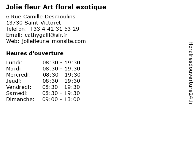 Jolie fleur Art floral exotique à Saint-Victoret: adresse et heures d'ouverture