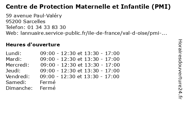Centre de Protection Maternelle et Infantile (PMI) à Sarcelles: adresse et heures d'ouverture
