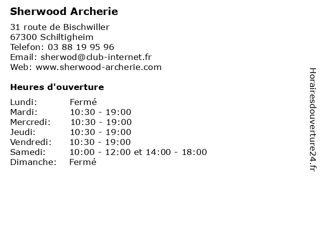 Sherwood Archerie à Schiltigheim: adresse et heures d'ouverture