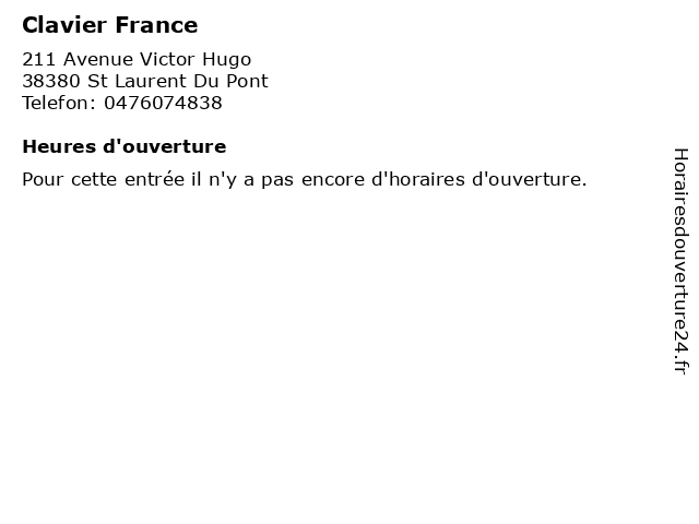 Clavier France à St Laurent Du Pont: adresse et heures d'ouverture