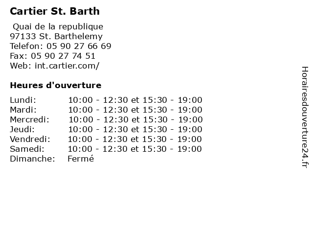 Cartier St. Barth à St. Barthelemy: adresse et heures d'ouverture