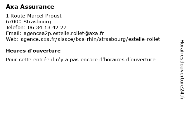 Axa Assurance à Strasbourg: adresse et heures d'ouverture