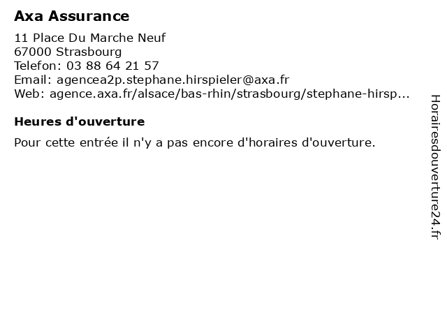 Axa Assurance à Strasbourg: adresse et heures d'ouverture