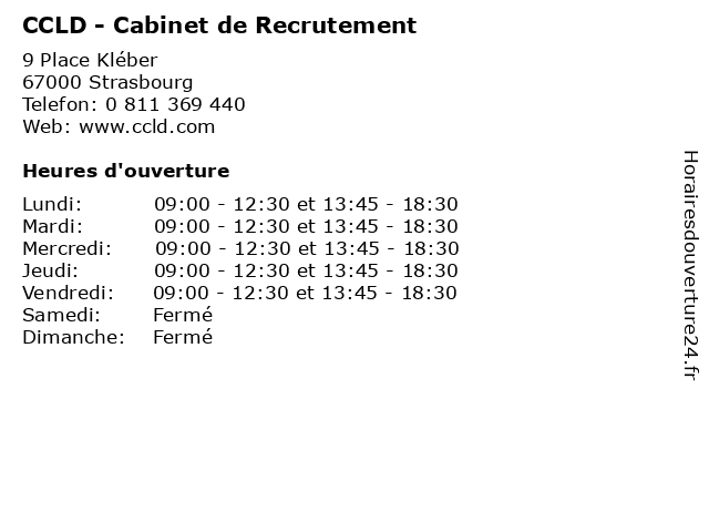 CCLD - Cabinet de Recrutement à Strasbourg: adresse et heures d'ouverture