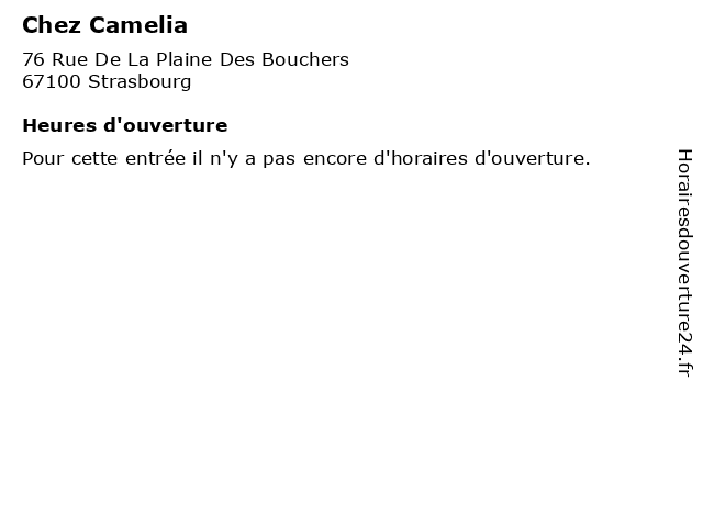 Chez Camelia à Strasbourg: adresse et heures d'ouverture