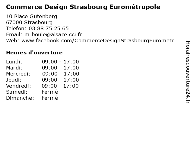 Commerce Design Strasbourg Eurométropole à Strasbourg: adresse et heures d'ouverture