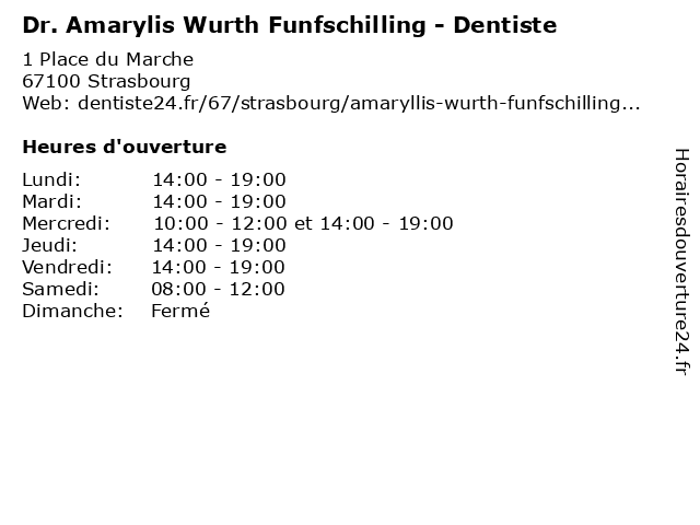Dr. Amarylis Wurth Funfschilling - Dentiste à Strasbourg: adresse et heures d'ouverture