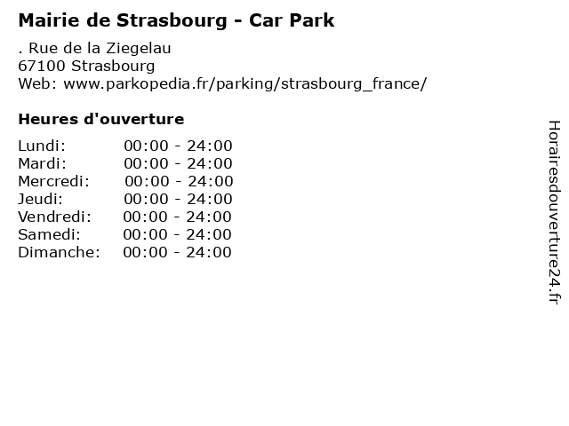Mairie de Strasbourg - Car Park à Strasbourg: adresse et heures d'ouverture
