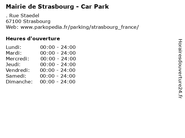 Mairie de Strasbourg - Car Park à Strasbourg: adresse et heures d'ouverture