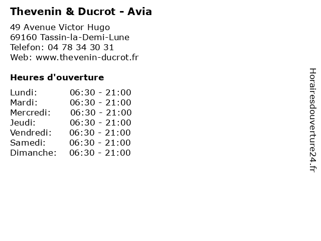 Thevenin & Ducrot - Avia à Tassin-la-Demi-Lune: adresse et heures d'ouverture