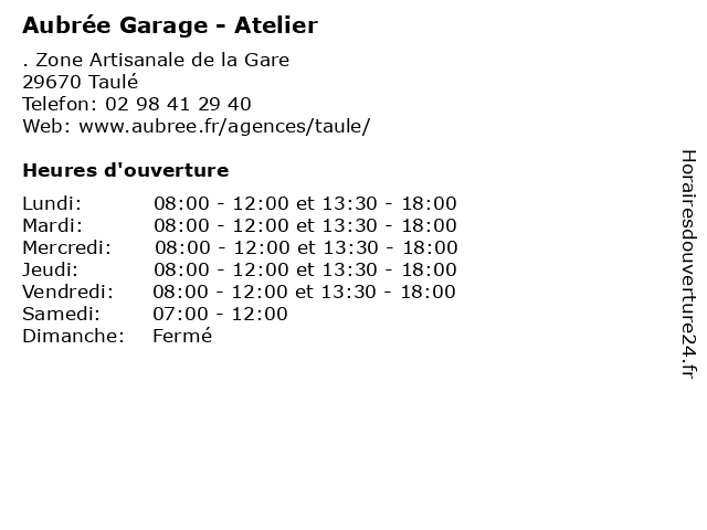 Aubrée Garage - Atelier à Taulé: adresse et heures d'ouverture