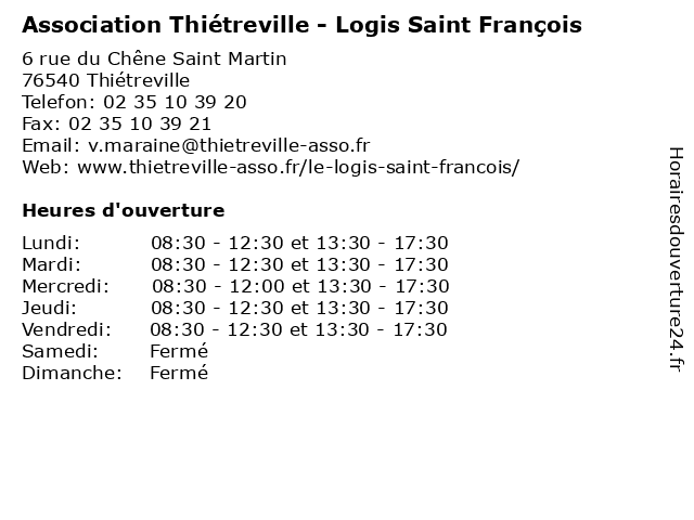 Association Thiétreville - Logis Saint François à Thiétreville: adresse et heures d'ouverture