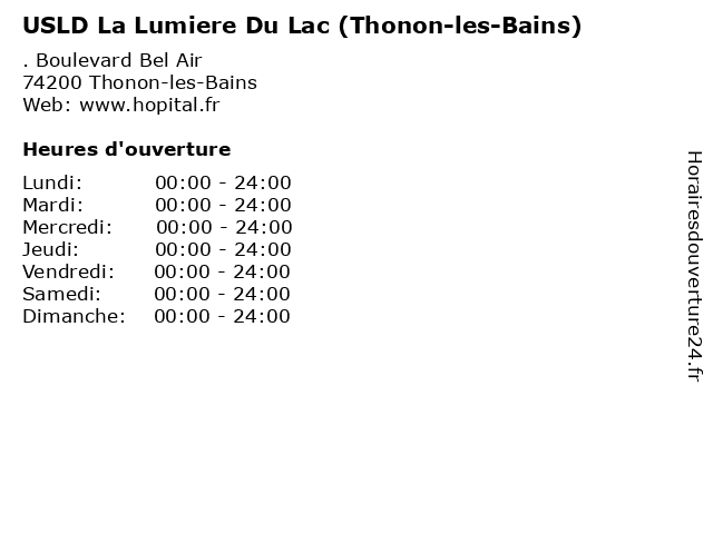 USLD La Lumiere Du Lac (Thonon-les-Bains) à Thonon-les-Bains: adresse et heures d'ouverture