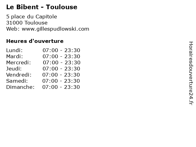 Le Bibent - Toulouse à Toulouse: adresse et heures d'ouverture