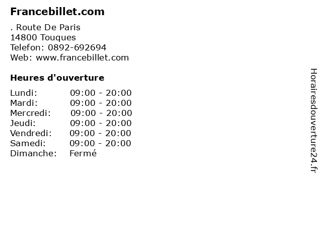 Francebillet.com à Touques: adresse et heures d'ouverture