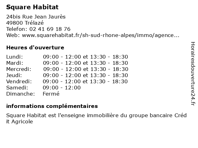 Square Habitat à Trélazé: adresse et heures d'ouverture