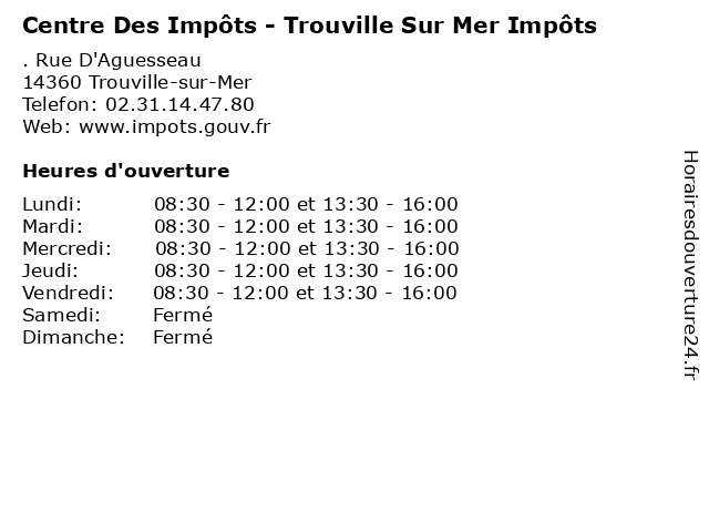 Centre Des Impôts - Trouville Sur Mer Impôts à Trouville-sur-Mer: adresse et heures d'ouverture