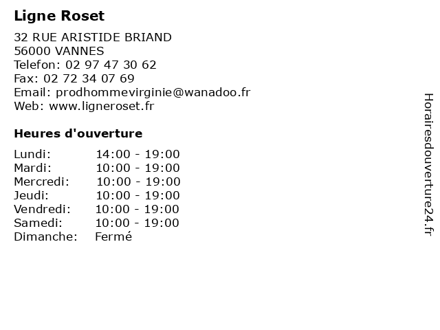 Ligne Roset à VANNES: adresse et heures d'ouverture