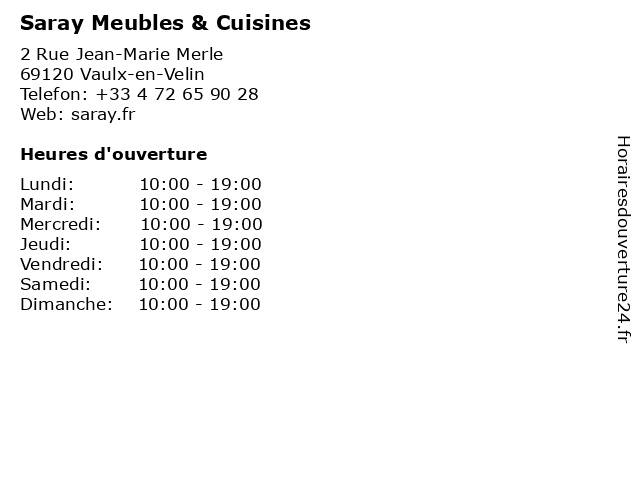 Saray Meubles & Cuisines à Vaulx-en-Velin: adresse et heures d'ouverture