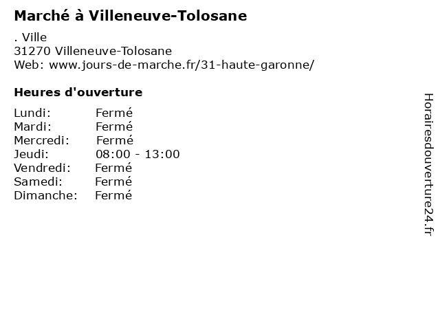 Marché à Villeneuve-Tolosane à Villeneuve-Tolosane: adresse et heures d'ouverture