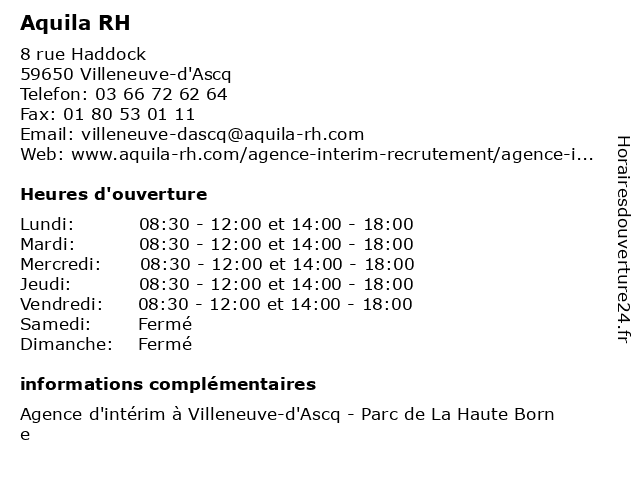 Aquila RH à Villeneuve-d'Ascq: adresse et heures d'ouverture