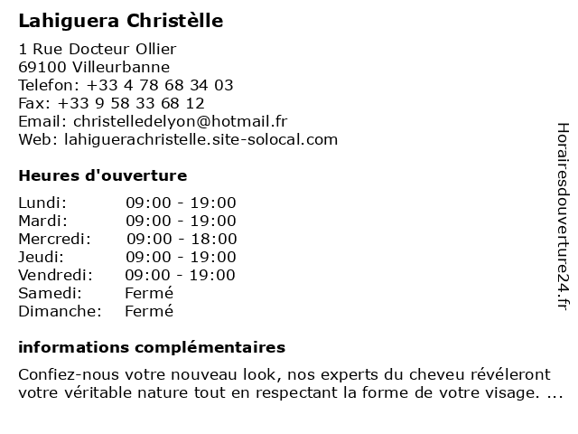 Axe & Cible Coiffure à Villeurbanne: adresse et heures d'ouverture