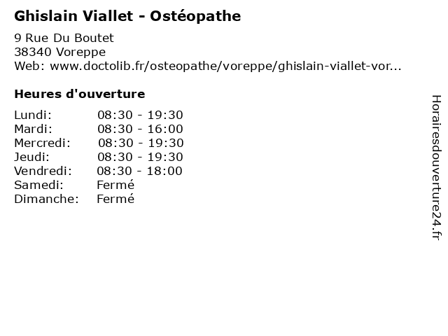 Ghislain Viallet - Ostéopathe à Voreppe: adresse et heures d'ouverture