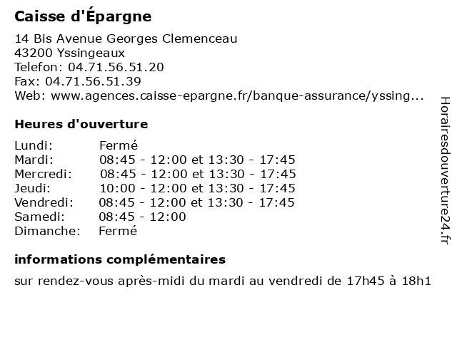 Horaires Caisse D'épargne Narbonne ᐅ Horaires d'ouverture „Caisse d'Épargne“ | 3 Avenue Georges Clemenceau